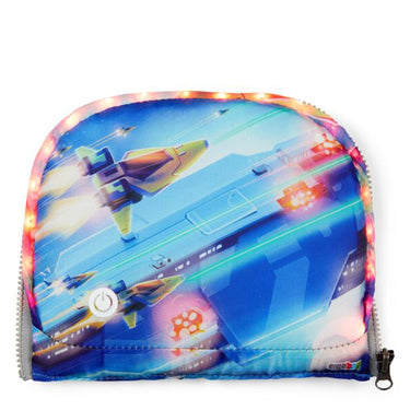 Ergobag Zubehör Pack / Cubo / Cubo light Zippies "LED" - Zip Fronttasche (Raumschiff) - Markenkoffer