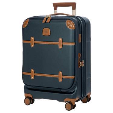 Brics Bellagio - 4 - Rollen - Kabinentrolley mit Vortasche 55 cm erw. recycelt (blue/tan) - Markenkoffer