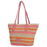 Seidenfelt Savonlinna - Shopper 47 cm (natural straw with pink&orange stripes) - Ansicht 2