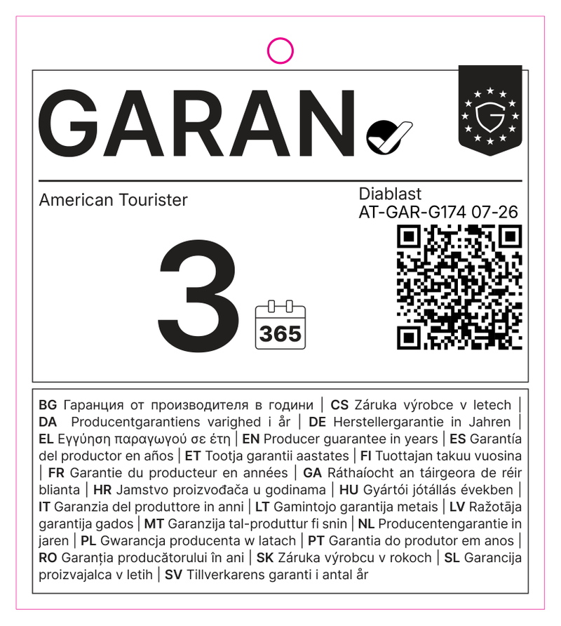 EU GARAN-label: producentengarantie in jaren: 3.0 – American Tourister