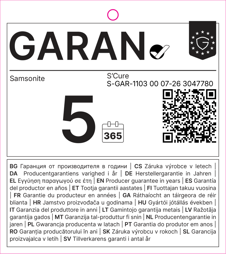 EU-GARAN-Label: Herstellergarantie in Jahren: 5.0 – Samsonite
