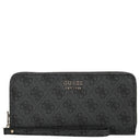 Guess Brenton SLG Large Zip Around - Geldbörse 12cc 21 cm (coal logo) - Markenkoffer