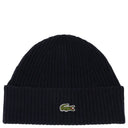 Lacoste Unisex Beanie - Mütze aus gerippter Wolle (navy blue)