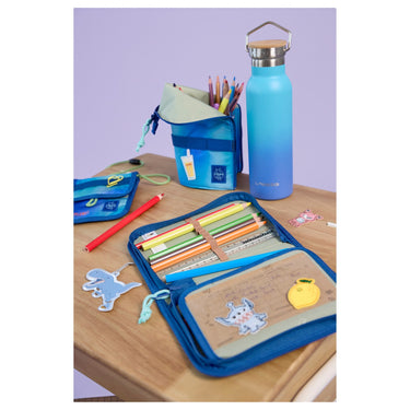 Lässig School Set Boxy Unique - Schulranzen Set 7tlg. (Gradient Green/Blue) - Markenkoffer