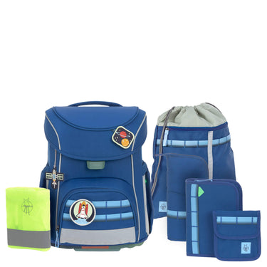 Lässig School Set Slim Unique - Schulranzen Set 7tlg. (Dark Blue) - Markenkoffer