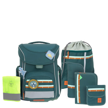 Lässig School Set Slim Unique - Schulranzen Set 7tlg. (Dark Green) - Markenkoffer