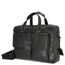 Leonhard Heyden Roma - Aktentasche 2 Fächer. mit Vortasche Leder 15" 41 cm (schwarz) - Markenkoffer