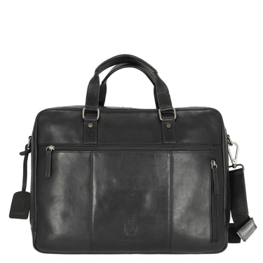 Leonhard Heyden Roma - Aktentasche 2 Fächer. mit Vortasche Leder 15" 41 cm (schwarz) - Markenkoffer
