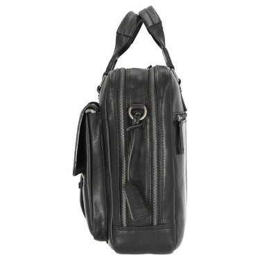 Leonhard Heyden Roma - Aktentasche 2 Fächer. mit Vortasche Leder 15" 41 cm (schwarz) - Markenkoffer