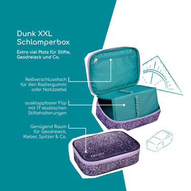 Neoxx DUNK - Schlampermäppchen XXL 23.5 cm (Glitterally perfect) - Markenkoffer