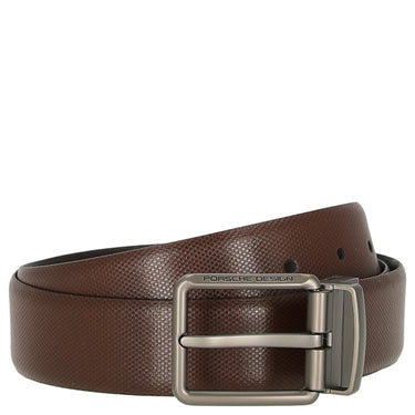Porsche Design Soft Grain - Wende - Gürtel 35 mm (dark brown, 120) - Markenkoffer