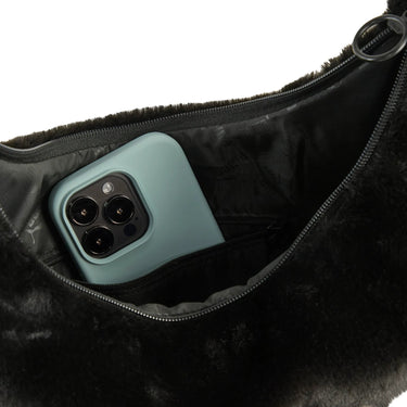 Puma Up Faux Fur Slouchy Hobo - Umhängetasche 31.5 cm (black) - Markenkoffer