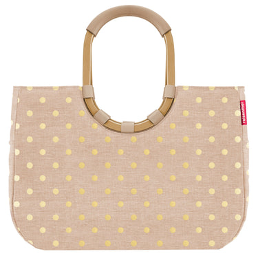 reisenthel shopping loopshopper L - Einkaufstasche mit Bügel 46 cm (frame metallic dots coffee) - Markenkoffer