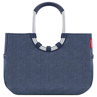 reisenthel shopping loopshopper L - Einkaufstasche mit Bügel 46 cm (herringbone dark blue)