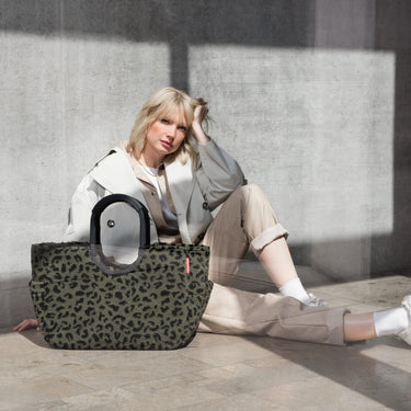 reisenthel shopping loopshopper L - Einkaufstasche mit Bügel 46 cm (teddy leo olive) - Markenkoffer