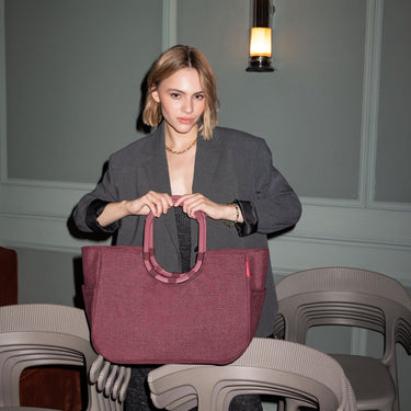 reisenthel shopping loopshopper L - Einkaufstasche mit Bügel 46 cm (twist maroon) - Markenkoffer