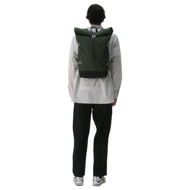 Sandqvist Icon Rolltop - Rucksack L 16" 65 cm erw. (dawn Green with dark brown leather) - Markenkoffer