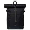 Sandqvist Icon Rolltop - Rucksack M 14" 60 cm (black/ black with black leather) - Markenkoffer