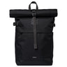 Sandqvist Icon Rolltop - Rucksack M 14" 60 cm (black/ black with black leather) - Markenkoffer