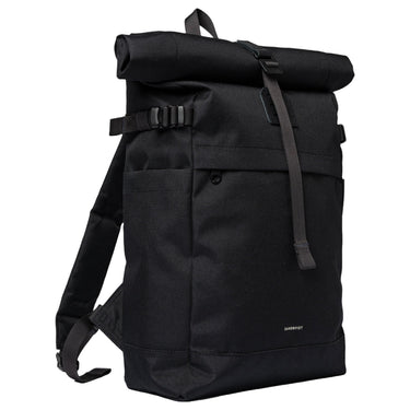 Sandqvist Icon Rolltop - Rucksack M 14" 60 cm (black/ black with black leather) - Markenkoffer