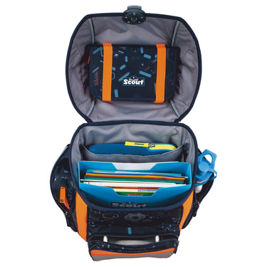 Scout Genius DIN - Schulranzen Set 4 tlg. mit Turnbeutel (Space Data) - Markenkoffer