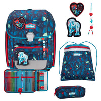 Scout Genius Exklusiv LED - Schulranzen Set 4tlg. (White Unicorn) - Markenkoffer