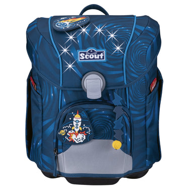 Scout Micro Exklusiv LED - Schulranzen Set 4 tlg. (Rocket Rider) - Markenkoffer