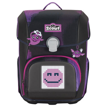 Scout Neo Exklusiv "Movie Star" - Schulranzen Set 5tlg. (Pink Pixel) - Markenkoffer