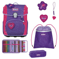 Scout Neo Exklusiv Superflash Extreme - Schulranzen Set 4tlg. (Heartbeat) - Markenkoffer