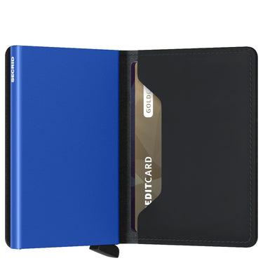 Secrid Matte Slimwallet - Geldbörse RFID 6.8 cm (black - blue) - Markenkoffer