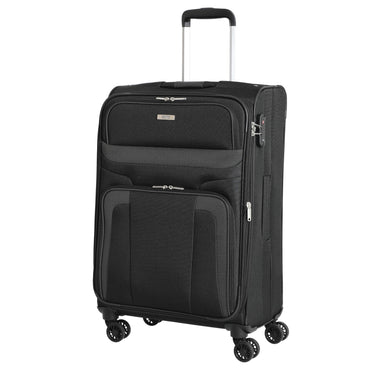 Skyline Orlando - 4 - Rollen - Trolley M 65 cm erw. (schwarz) - Markenkoffer