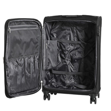 Skyline Orlando - 4 - Rollen - Trolley M 65 cm erw. (schwarz) - Markenkoffer