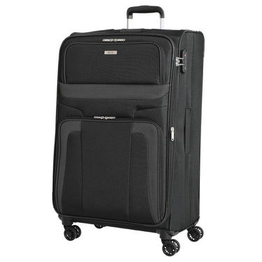 Skyline Orlando - 4 - Rollen - Trolley Set L erw./M. erw./S + Boarding Bag + Beautycase 5tlg. (schwarz) - Markenkoffer