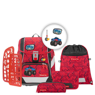 Step by Step 2in1 Plus - Schulranzen Set 6tlg. (Monster Truck Rocky) - Markenkoffer