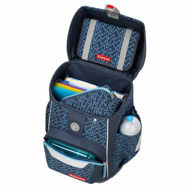 Step by Step Basis - Schulranzen Set 4tlg. (Blue Lines) - Markenkoffer