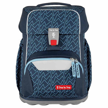 Step by Step Basis - Schulranzen Set 4tlg. (Blue Lines) - Markenkoffer