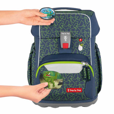 Step by Step Basis - Schulranzen Set 4tlg. (Green Geometric) - Markenkoffer