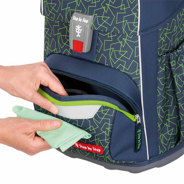 Step by Step Basis - Schulranzen Set 4tlg. (Green Geometric) - Markenkoffer