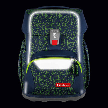 Step by Step Basis - Schulranzen Set 4tlg. (Green Geometric) - Markenkoffer