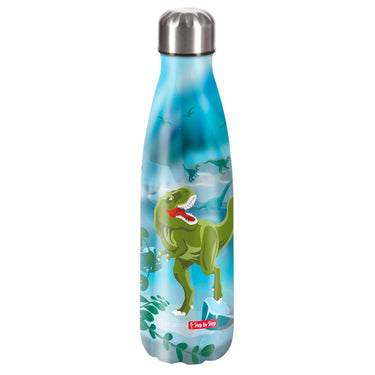 Step by Step Isolierte Edelstahl - Trinkflasche 500ml (Wild T - Rex Taro) - Markenkoffer