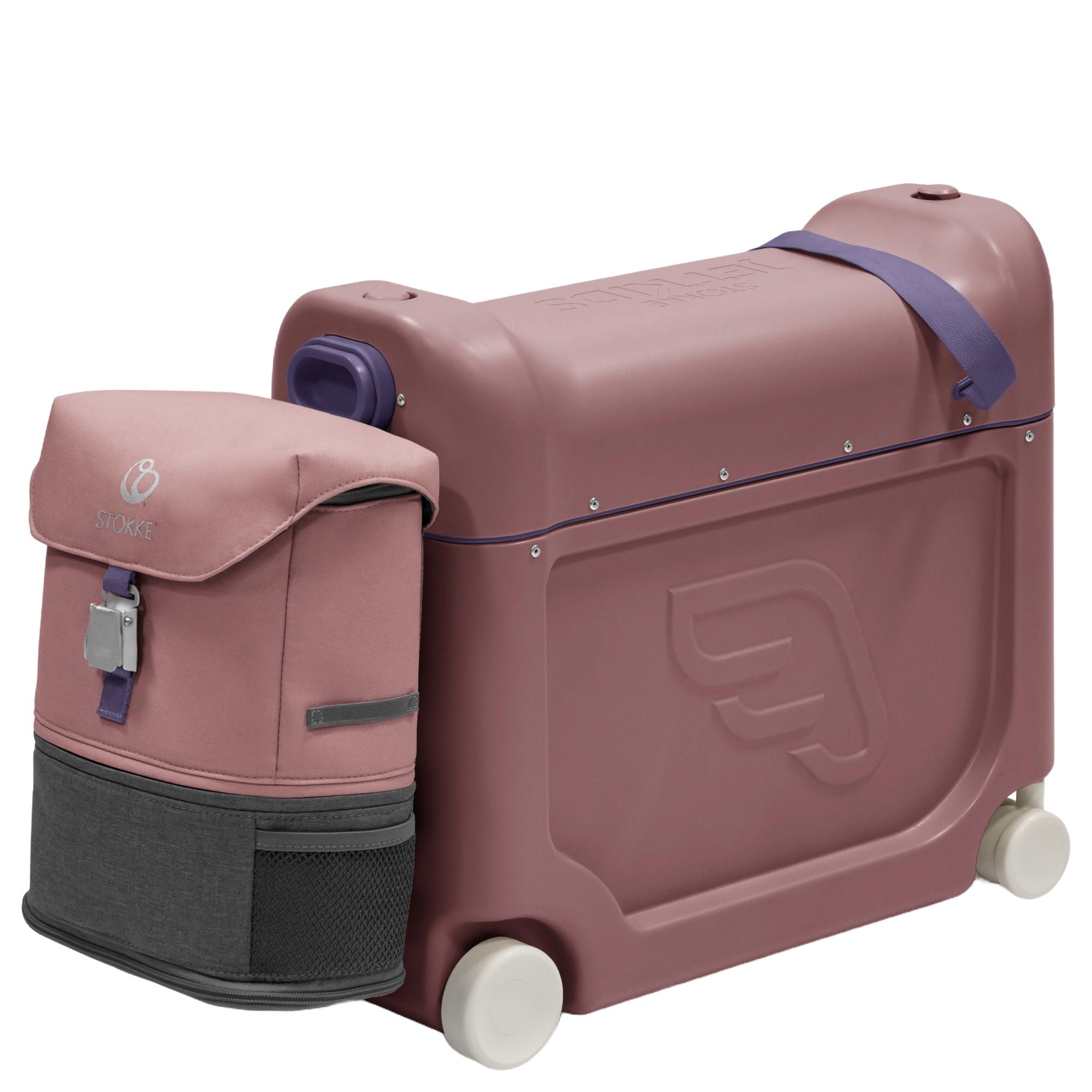 stokke suitcase Stokke JetKids BedBox Set Hazy Lilac – Markenkoffer