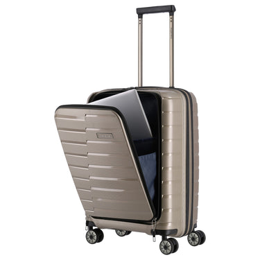 Travelite Air Base - 4 - Rollen - Kabinentrolley mit Vortasche S 55 cm (champagner) - Markenkoffer