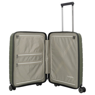 Travelite Air Base - 4 - Rollen - Kabinentrolley mit Vortasche S 55 cm (olive) - Markenkoffer