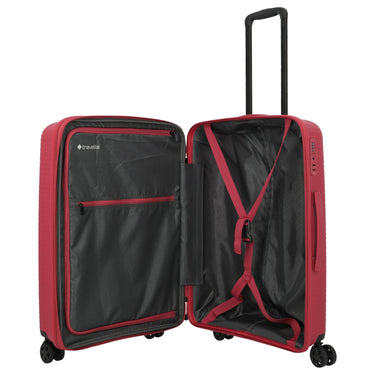 Travelite Air Stripe - 4 - Rollen - Trolley 66 cm erw. (red) - Markenkoffer