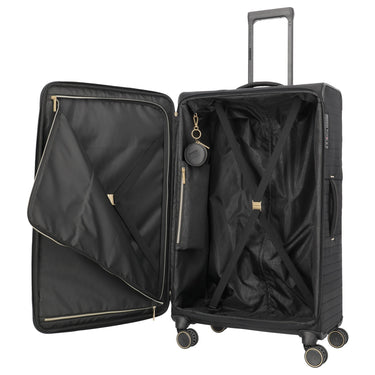 Travelite BARBARA Stepp - 4 - Rollen - Trolley L 80 cm (schwarz, 80 cm) - Markenkoffer