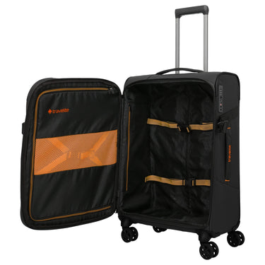 Travelite Briize - 4 - Rollen - Trolley M 67 cm erw. (schwarz) - Markenkoffer