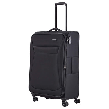 Travelite Chios - 4 - Rollen - Trolley L 78 cm erw. (schwarz) - Markenkoffer