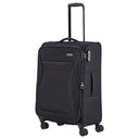 Travelite Chios - 4 - Rollen - Trolley M 67 cm erw. (schwarz) - Markenkoffer