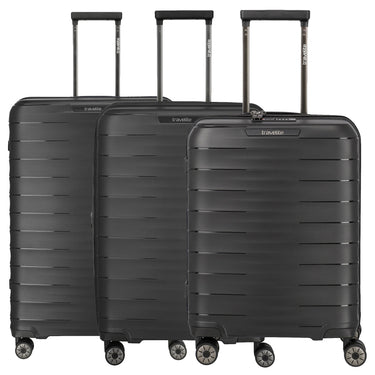 Travelite Mooby - 4 - Rollen - Trolley Set L/M/S 3tlg. erw. (black) - Markenkoffer