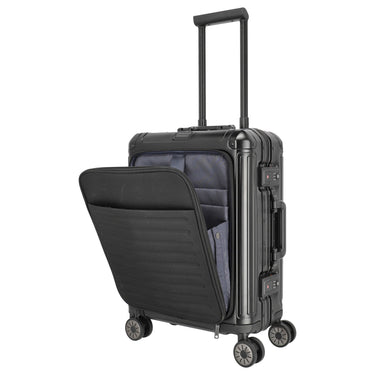 Travelite Next - 4 - Rollen - Kabinentrolley mit Vortasche S 55 cm (black) - Markenkoffer